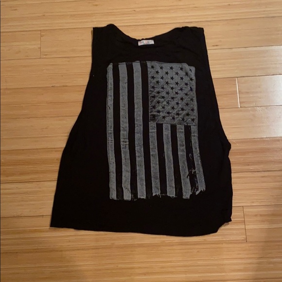 Solemio Tops - Edgy American flag sleeveless top
